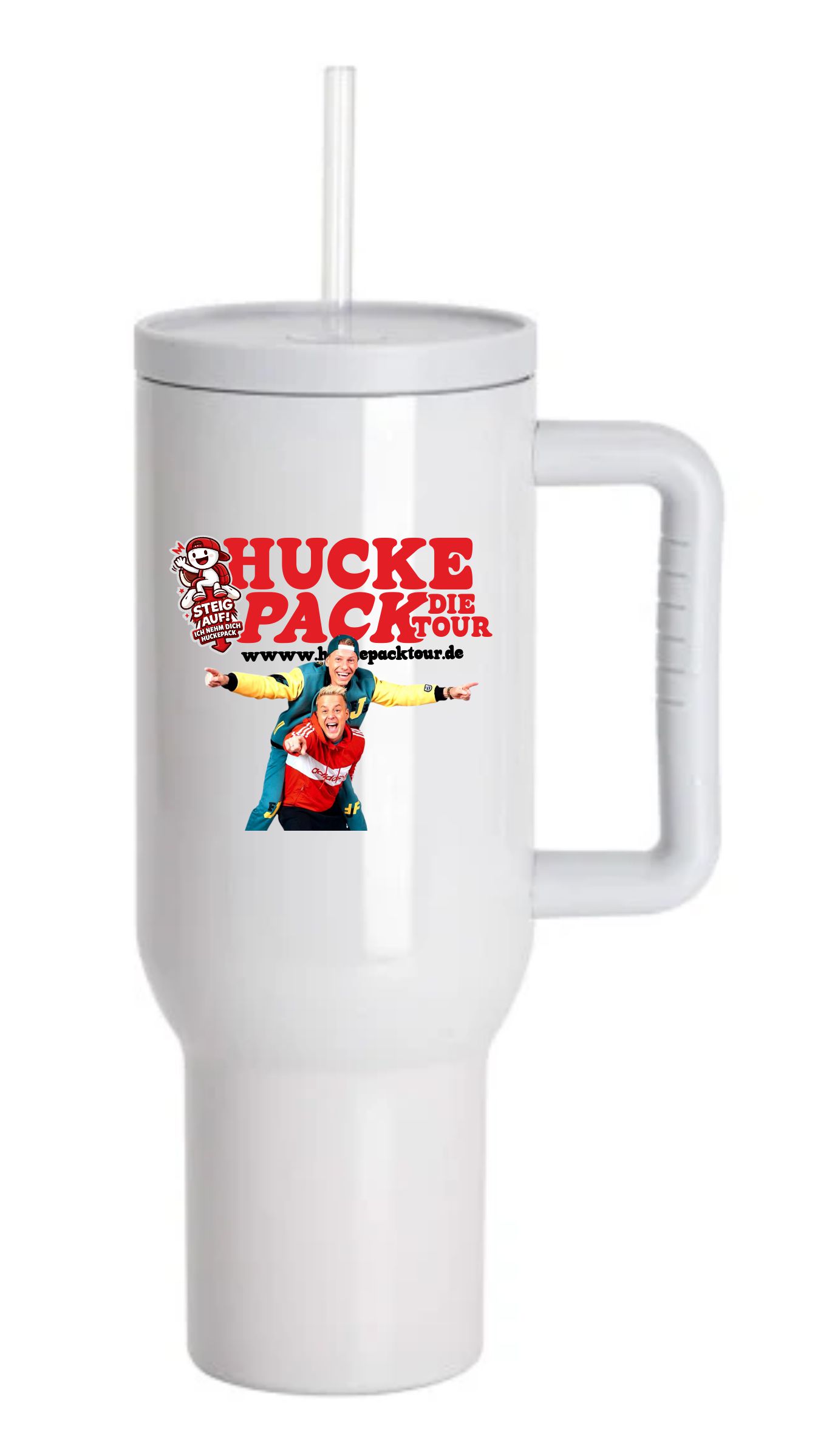 HUCKE PACK Thermobecher mit Trinkhalm